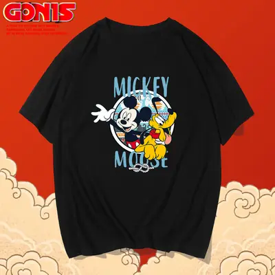 Y American Style Cotton Mickey Printed T-Shirt Yellow