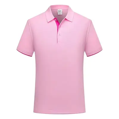 Men Blue Polo Shirt Short Sleeve Logo Print