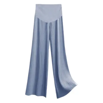 Women Wide Leg Pants Black Ice Silk Summer Maternity Wear