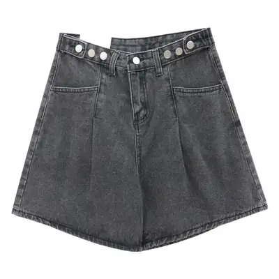 Women White Slimming Shorts Korean Style Loose Wide Leg Pants