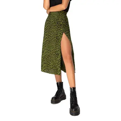 Women's High Waist Stretch Split Skirt Leopard Print