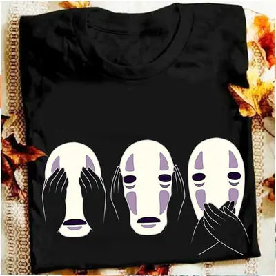 Faceless Men T-Shirt Harajuku Cartoon Spirited Away