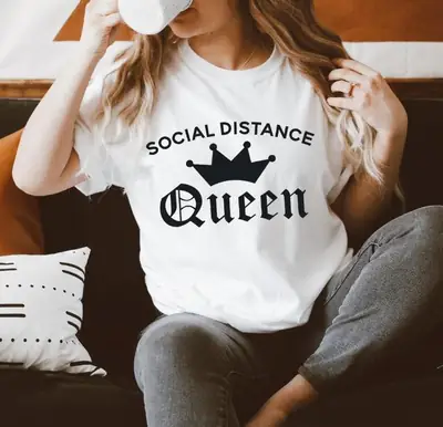Black Queen Crown Social Distance T-Shirt