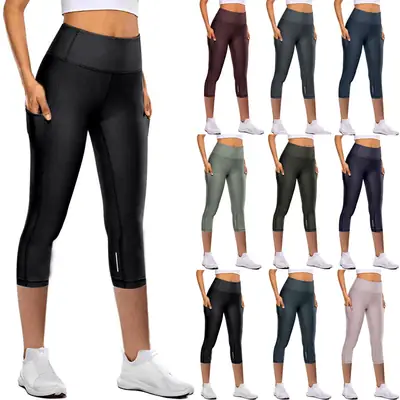 2023 Women's Purple Yoga Sports Tight High Waist Cropped Pants