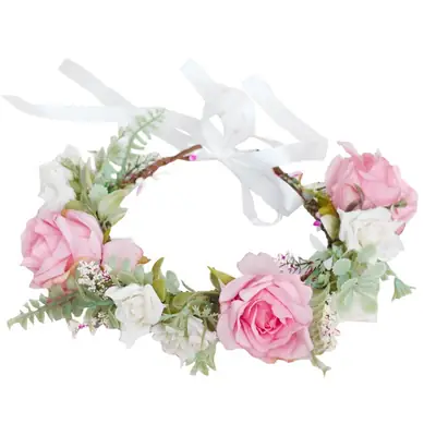 Artificial Rose Wreath Hairband for Girls Selfie Accessory