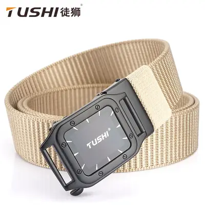 Tush Gold Belt Automatic Watch with Canvas Strap