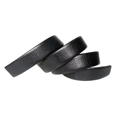 Men's Black Genuine Leather Wide Buckle Belt