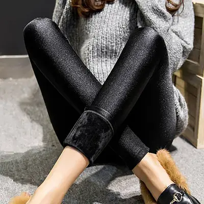 Women's Black High Waist Stretch Leggings Large Size