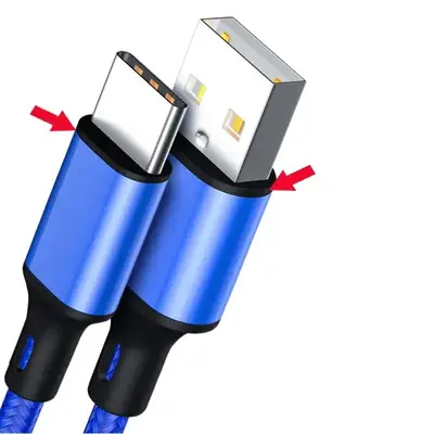 USB Fast Charging Cable 1.5m Nylon Braid Apple Android Type-C