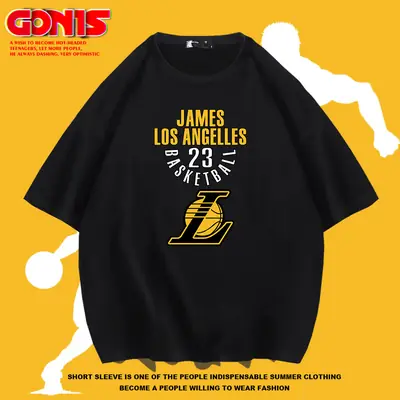 Men's Blue Lakers James No.23 T-Shirt Summer