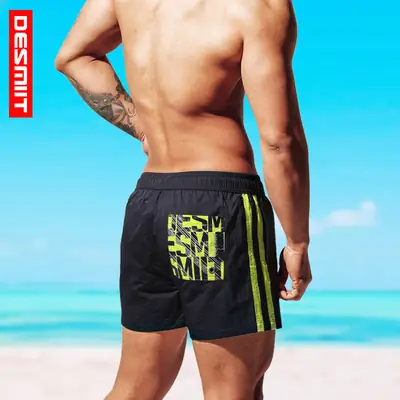 Men's Black Yellow Striped Summer Shorts S6022