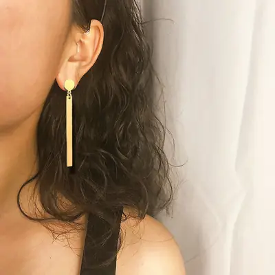 Stainless Steel Long Tassel Earrings Gold 6cm