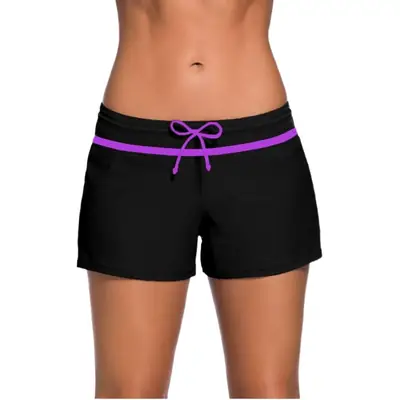 Women Boxer Shorts Black Blue Bow Large