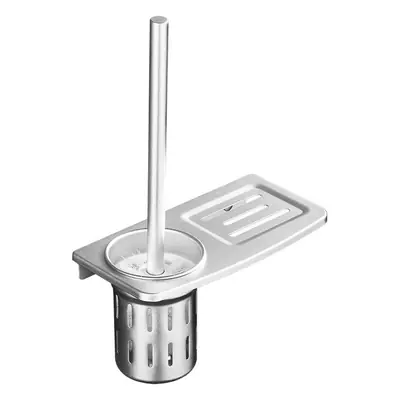 Aluminum Toilet Brush Holder Rack 33cm Storage Cup
