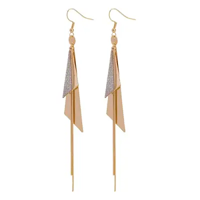 S925 Pure Silver Triangle Tassel Earrings for Women
