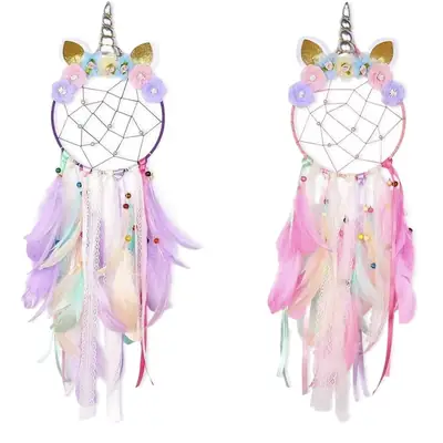 Insult Unicorn Dream Catcher Net Feather Wall Decoration