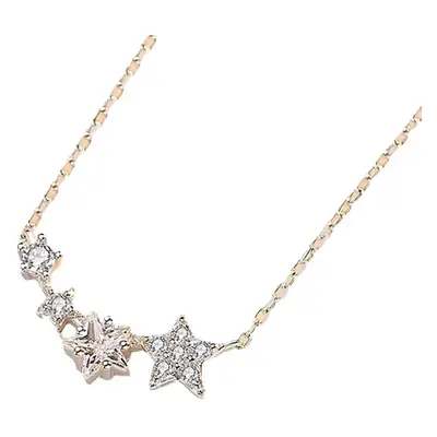 Internet Celebrant Singapore S925 Sterling Silver Star Diamond Necklace Pendant Niche Simple Five-pointed Star Clavicle Chain for Women