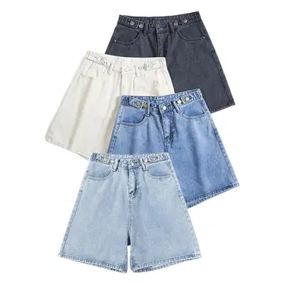 Women Cotton Bomber USA Denim Shorts High Waist 2020 Summer
