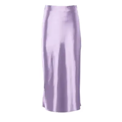 Purple Satin A-Line Skirt Set for Women Spring Summer