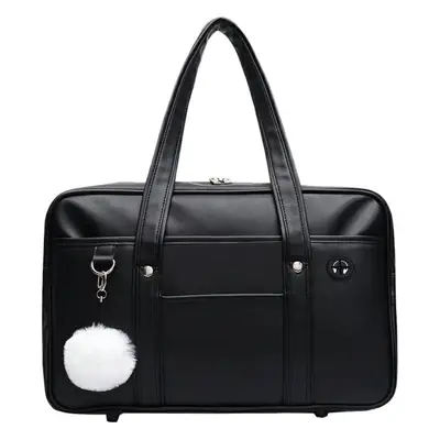 Japanese Style PU Leather Shoulder Bag Black
