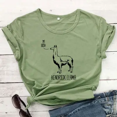 Kendrick Llama Graphic T-Shirt Black Short Sleeve