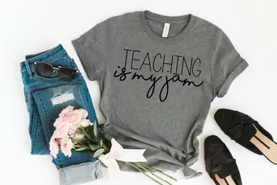 Teaching is my Jam Teacher Grey T-Shirt