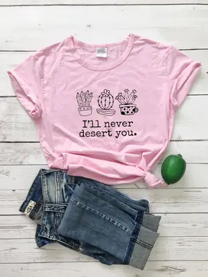 Black T-Shirt I'Ll Never Desert You Crown Design
