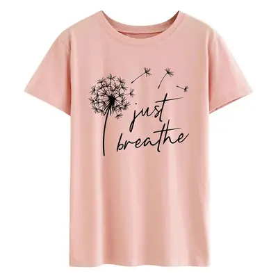 Just Breathe Dandelion Graphic T-Shirt Green