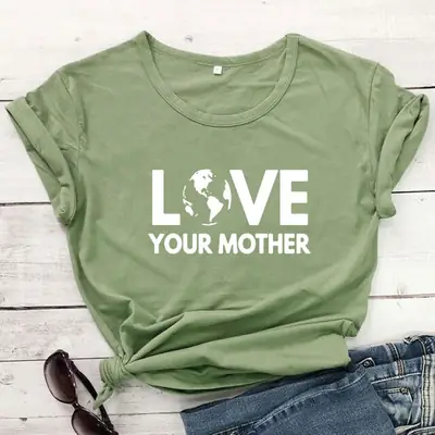 Love Your Mother T-Shirt Navy Blue Short Sleeve