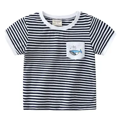 Boys Striped T-shirt Red White Striped Summer Wear