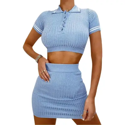 2020 Cross-border Summer Short Sleeve Skirt Set