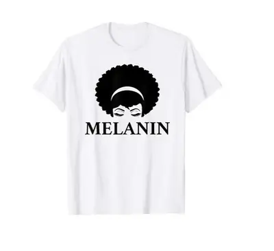 MELANIN Hair Hoop Tee White