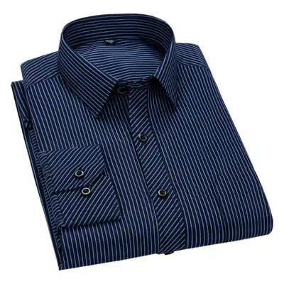 Blue Checkered Button-Down Shirt for Men Large