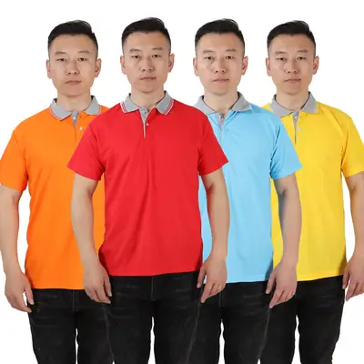 Red Polo T-Shirt with Logo Print for Men