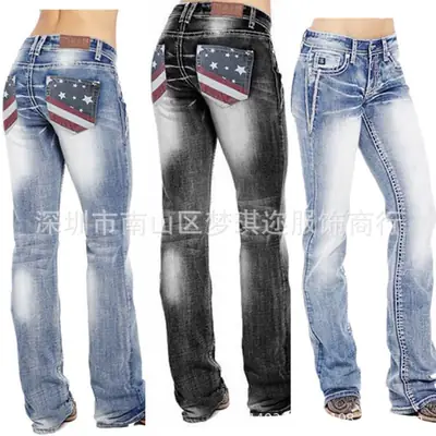 Women Slim Fit Denim Pants Plus Size Cross Border