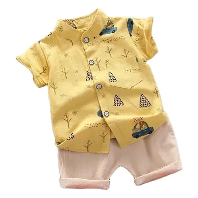 Boys Cartoon Elephant Suit 0-3Yr Summer 2Pc Set