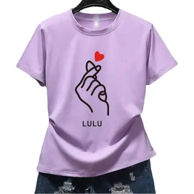 K-Style Cartoon T-Shirt Set Black Yellow Loose Women Casual