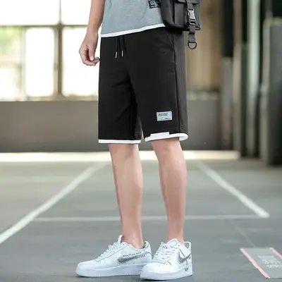 Men Black Casual Shorts Korean Style Street Hip Hop Sports Pants
