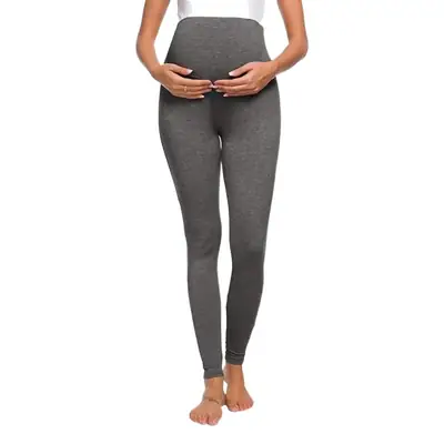 Grey Slim Fit Belly Support Pants for Pregnant Women
