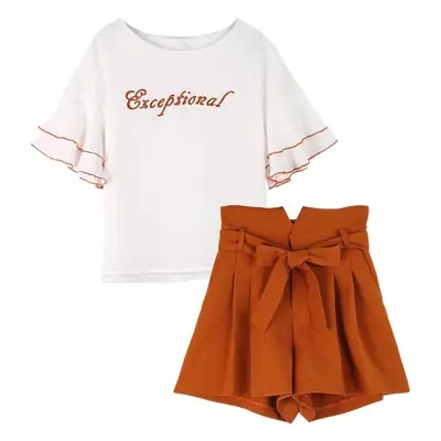 2025 Summer Petite Top & Wide Leg Shorts Set