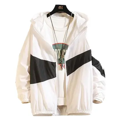 Men's Korean Style Sun Protection Jacket Blue Black White