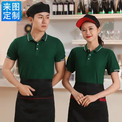 Men Red Polo T-Shirt Short Sleeve Workwear