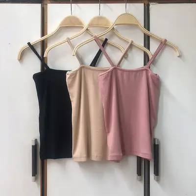 White High Elastic Flat Camisole Summer