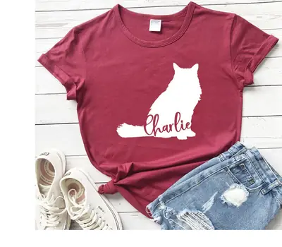 Charlie Cat Print Grey T-Shirt Short Sleeve
