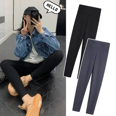 Women Fleece Shark Leggings Black Summer Spring Autumn