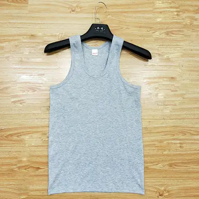 Men Grey Cotton Vest Summer Stretch Tight Sports Wear