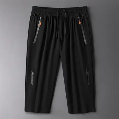Men Ice Silk Casual Shorts Grey Summer