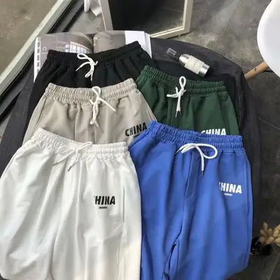 Japanese Harajuku Youth Hip Hop Shorts White Loose Casual Print