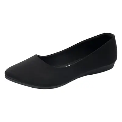 Women's Black Flat Slip-on Work Shoes with Soft Sole
