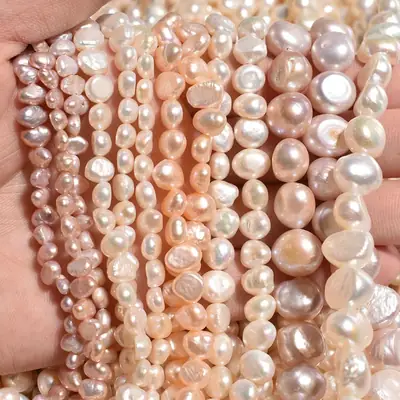 Natural Pearl Beads 4-11m Two-Sided Light Holes